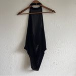 Abercrombie & Fitch Black Halter Neck Sleeveless Velvet Bodysuit Size S Photo 3
