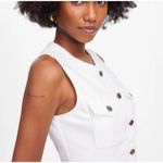 Madewell  Denim High Crewneck Vest in Tile White Size 0 #NU424 Photo 1