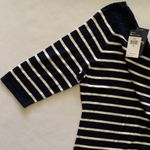CHAPS  Navy and Cream Striped Women's Sweater Photo 6