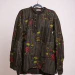 EzHippie Patchwork Elephant Print Tunic Shirt Long Sleeve Button Up XXL Nepal Black Photo 0