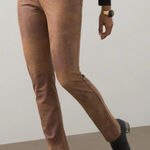 Chico's  Faux Suede Worn Luggage 5 Pocket Ponte‎ Slim Pants NWT Size 4 R Photo 0