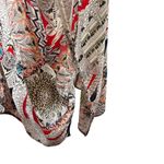 Cato Kimono Cardigan S Cream Multicolor Abstract Crochet Back Open Front Boho Photo 4