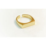 Boutique NEW Unisex Yellow Gold Plated Silver Bar‎ Band Ring, Adjustable Photo 2
