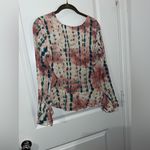 Given Kale Rustic Western Cowgirl Tie Front CropTop Plunging Neckline Peplum SzS Pink Photo 6