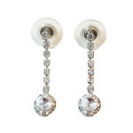 Formal Rhinestone Earrings Fancy Dangle Party Night Out Wedding Prom Vacation Silver Photo 0
