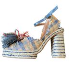 Castaner  Pom Pom Plaid Heels Size 37 or 7 Photo 6