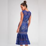 NWT Lulus | Charlee Royal Blue Lace Sleeveless Midi Dress, Size S Photo 1