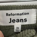 Reformation  Jeans Wilder Painter High Rise Wide Leg Corduroy Pants Moss Photo 2