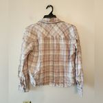 Hippie Rose  plaid beige long sleeve button down shirt Size womens small Photo 1