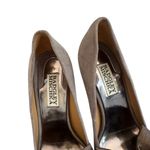 Badgley Mischka High Heel Bow Pumps Shoes Suede Peep Toe Sandals Size 5.5 Photo 4
