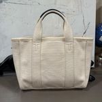 Tory Burch NEW!! Small Mercer Street Tote Canvas Ivory Logo Authenticated Photo 3