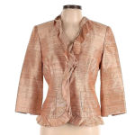 Kay Unger Vintage  New York Rose Gold Silk Blazer Jacket Women’s Size 10 Medium M Photo 12