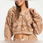 Gilly Hicks  Cropped Fleece Sherpa Hoodie Size XS in Praline Photo 0