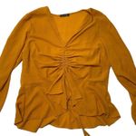 Boohoo Ruched Front Peplum Smock Top Photo 0