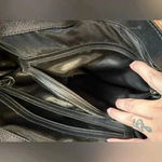 DKNY Vintage Brown & Black Color Block Leather Shoulder Bag Photo 5