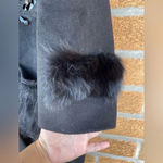 Kobi Halperin X Erte Anisa Fox and Rabbit Fur Combo Coat w/ Crystal Brooches L Black Size L Photo 10
