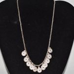 Source Unknown Snazzy Matte Silver Tone Glittering Medallions 16" Link Chain Party Necklace Photo 0