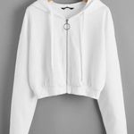 SheIn White Cropped Sweatshirt Photo 0