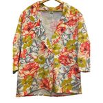 Vintage 90s Floral Blazer Jacket 100% Cotton Shoulder Pads Women Small Medium Red Size undefined Photo 4