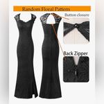 NEW Lace Sweetheart Neck Open Back Adjustable Slit Formal Gown Maxi Dress L Black Size L Photo 1