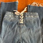 MOTHER laced hustler women’s Blue Ankle Cropped Jeans w Distressed Details sz 24 Photo 10