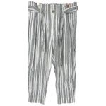 Madewell  Linen Cotton‎ Paperbag Waist Striped Pants Size 12 Nautical Beachy Photo 5