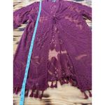 Everleigh Size M Burgundy Red Lace‎ Open Front Duster Bohemian Peasant Formal Size M Photo 2