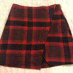 Abercrombie & Fitch Red and Black Plaid Skirt Photo 0