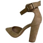 Ninetin Gel Ankle Strap Buckle 4 inch Block Heel Pointed Closed Toe Shoes Size 7 Tan Photo 2
