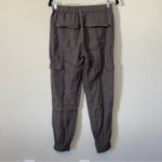 Nicole Miller  Pewter Grey Linen Cargo Utility Joggers Size Small Photo 6
