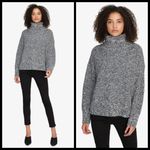 Sanctuary ππ Cozy Roll Neck Marled Knit Sweater Heather Black Small S NW Photo 1