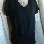 a.n.a  Knot Front Black Blouse Top Photo 0
