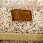 POL Coquette Sweater Popcorn Knit Sweater with Lace Collar and Hem Cream Photo 4