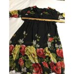 Black Floral Maxi Dress V Neck Long Sleeve Boho Women'ssize XXXL no belt Size undefined Photo 1