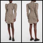 Ganni 💕💕 Floral Puff Sleeve Organic Cotton Poplin Dress ~ Placid Blue 4 NWT Photo 3