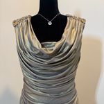 Cache  Sexy Stretch Gold Shimmer Drapey Bejeweled Cocktail Vintage Dress 6 Photo 1