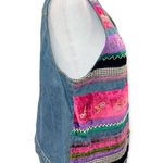 Susan Bristol Vintage 90s Y2K Casuals Embroidered and Beaded Jean Vest Size S Photo 2