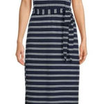 Time + Tru striped midi tie waist dress m Blue Size M Photo 0