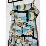 Anthropologie R. G. Kane Costa Beach Postcard Print Open Back Tiered Midi Dress Size Large Photo 7