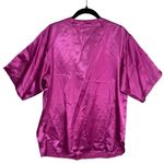 Vintage Esleep Pink Satin Short Sleeve Pajama Sleep Shirt Size Large Photo 1