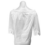 ZARA Women's White Off Cold Shoulder Half Sleeve Ruffle Shirt Blouse Top Size XS Photo 4
