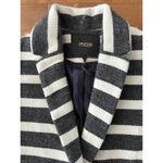 Maje Goelette Charcoal & Off White Striped Woven Coat size small Photo 3