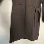 Madewell  Textured Faux Wrap Dress Balloon Sleeve Black Mini Women’s Small Photo 3