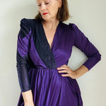 Vintage 70s Disco Nighclub Dress Purple Size small Sparkle Statement Style USA Photo 0