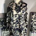 Source Unknown Elegant Black, cream, & green camouflage Long Sleeve Dress Photo 1