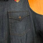 ROPER Womens Western Shirt Blue Denim Sleeveless Shoulder Detail Snaps NWT Large Photo 3