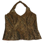 XScape Vintage by Lawrence Kurtz gold halter top size 10 made in USA small Photo 1