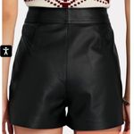 Intermix Black Remi Pleated Leather Shorts NWT Photo 3