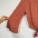 Lulus Orange Oversized Ribbed Boho Sweater Womens M Flare Sleeve Beachy Casual Photo 3