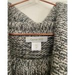 Garnet Hill  Gray Striped Turtle Cowl Neck Pullover Sweater Size Medium Photo 2